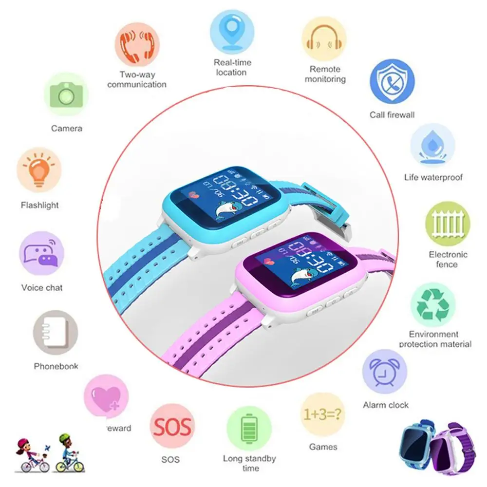 

DS18 Smart Watch Kids Baby Children Monitor Safe Phone Waterproof GPS SOS Call Locator Tracker Anti lost 2G GSM SIM Card