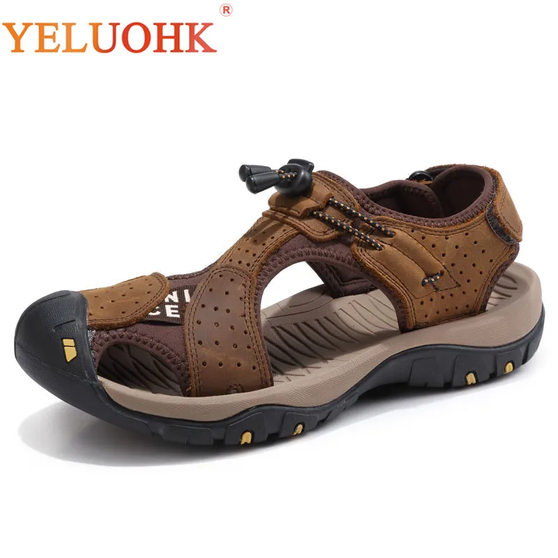 

38-45 Men Sandals Comfortable Soft Leather Sandals Men 2018 Summer Shoes