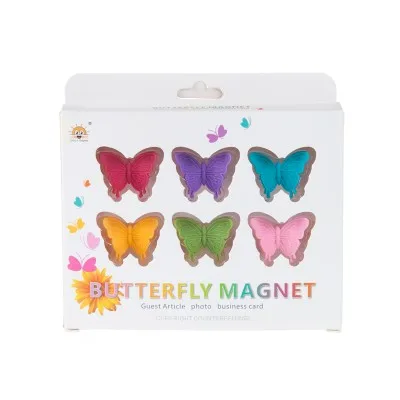 

Colorful butterfly stereo fridge magnet magnet posts magnetic sticker 6pcs/set 3.7*2.5cm free shipping