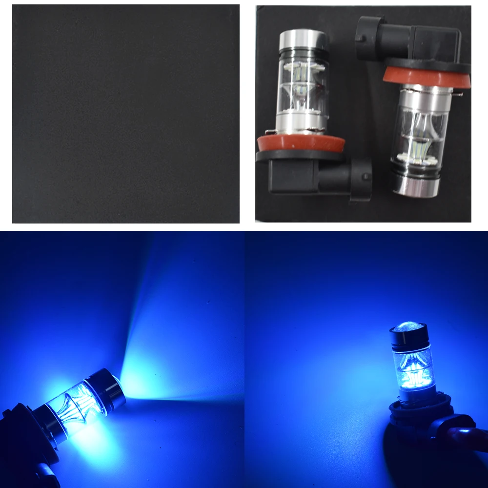 

2x H8 H11 H16 8000K Ice Blue 100W High Power LED Fog Lights Driving Bulb DRL