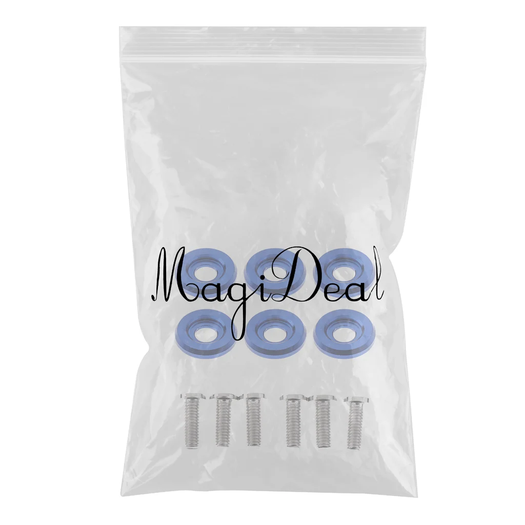 6 Sets Car Aluminum Fender Bumper Washer Bolt Engine Bay Screw Kit High Strength Corrosion Resistant
