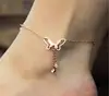 New Product Launch 2022 Fashion New Anklet Simple Wild Simple Adjustable Length Butterfly Crystal Ladies Anklet Gift Wholesale ► Photo 2/5