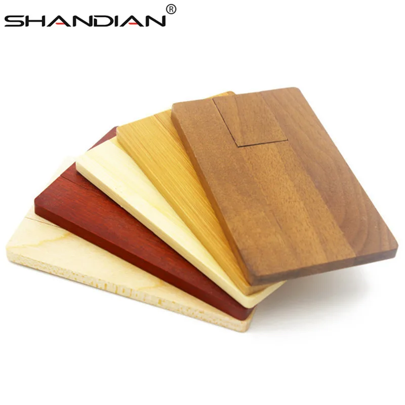 

SHNADIAN logo personality maple wooden card flash drive creative gift flash drive 4GB 8GB 16GB 32GB 64GB (over 10 pcs free logo)