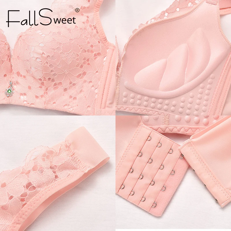 Женские ажурные бюстгальтеры FallSweet бюстгальтер с тонкой чашечкой и глубоким V