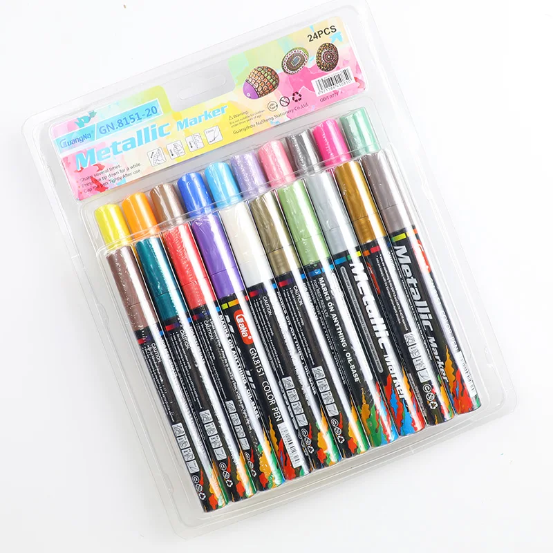 

20 pcs/set Metallic Marker Birthday Gift Card Making Metallic Color Pen for DIY Photo Album Adult Kid School Supplies
