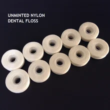 Любой уход 10 шт./партия 50 м без аромата нейлоновая плоская нить рулон сменная катушка высокого натяжения зубная нить