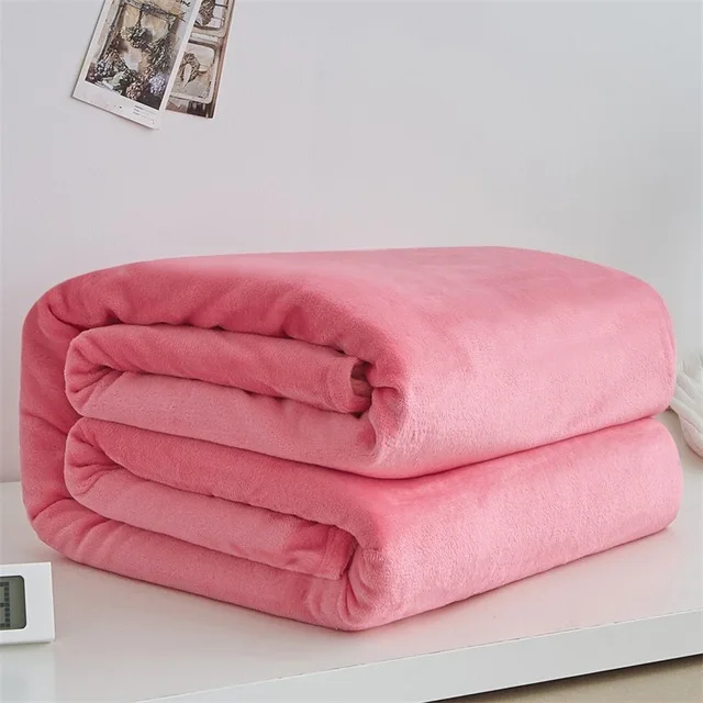 Мягкое теплое одеяло из кораллового флиса, зимнее покрывало, покрывало для дивана, плед, 220Gsm, 6 размеров, легкие тонкие фланелевые одеяла для механической стирки - Цвет: DK Pink