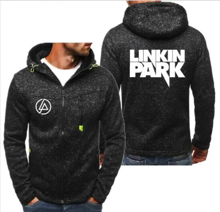 

2019 Fashion Linkin Park Hoodie Jacket Men's Autumn and Winter Warm Zip Jacket Men's Motorcycle Apparel Sweatshirt
