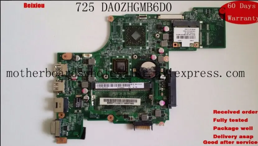 Placa Базовая материнская плата для Acer Aspire One 725, V5-121 нетбук материнская плата DA0ZHGMB6D0