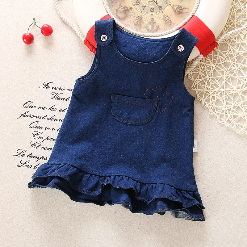 

BibiCola baby girls dress summer 2020 newborn baby denim fashion wedding dressess for bebe girls toddler party dress infant