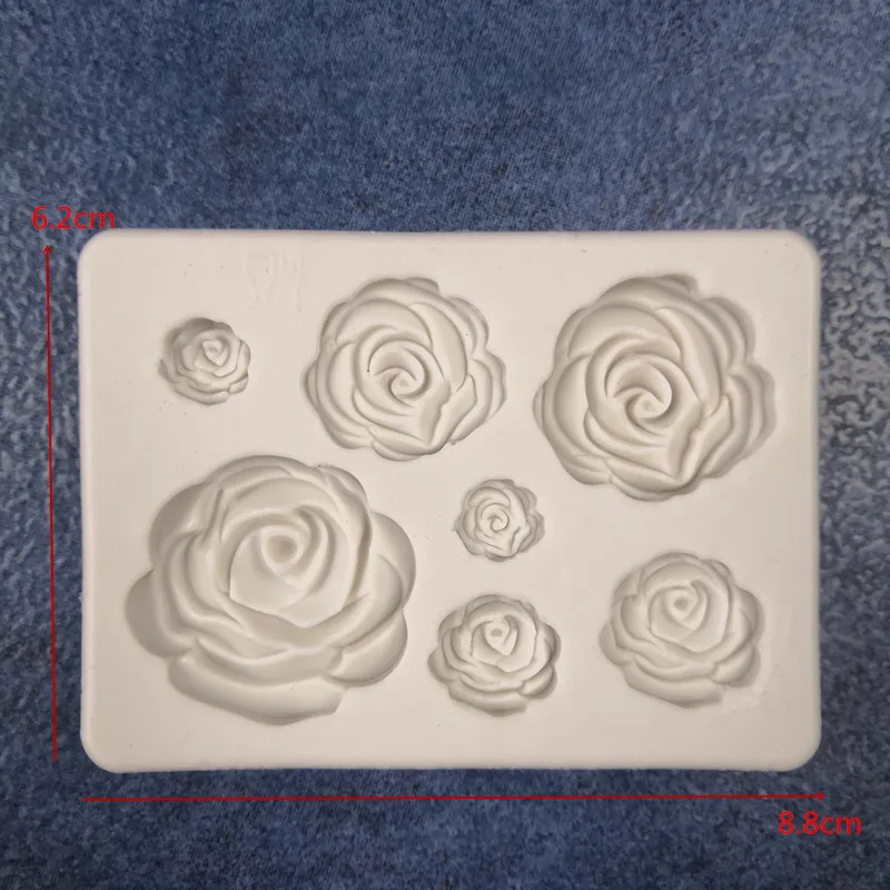 Aomily 7 отверстий в форме розы 3D кремния для шоколада, желе, конфет форма для выпечки, формочка DIY кондитерский бар ледяной блок Мыло Плесень выпечки инструмент