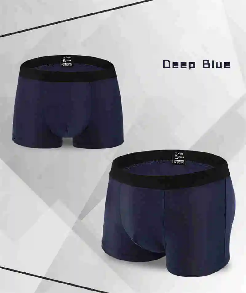 Men's Underwear Men Cotton Boxers Shorts Solid Color Sexy Male Soft Breathable Middle-waisted Panties Underpants  4pcslot  L-4XL (7)