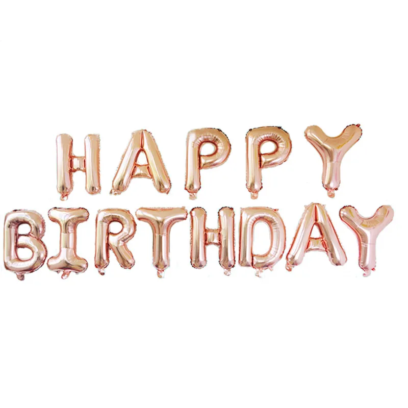 Happy Birthday - Födelsedagsfolieballonger - Rosé guld