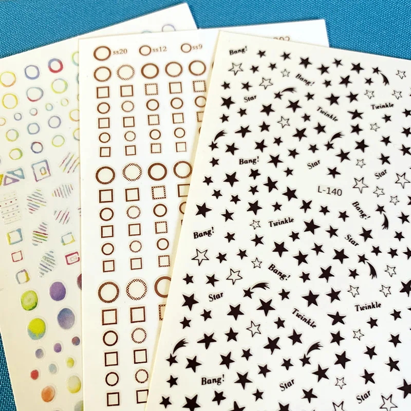 

Newest L-170-235 Wave point 3d nail art sticker nail decal stamping export japan designs rhinestones decorations