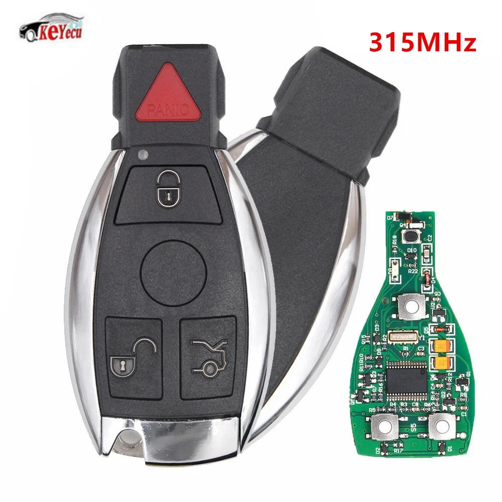 

KEYECU New Replacement Remote Car Key Fob 3+1 Button 315MHz for Mercedes-Benz BAG & NEC 2000+
