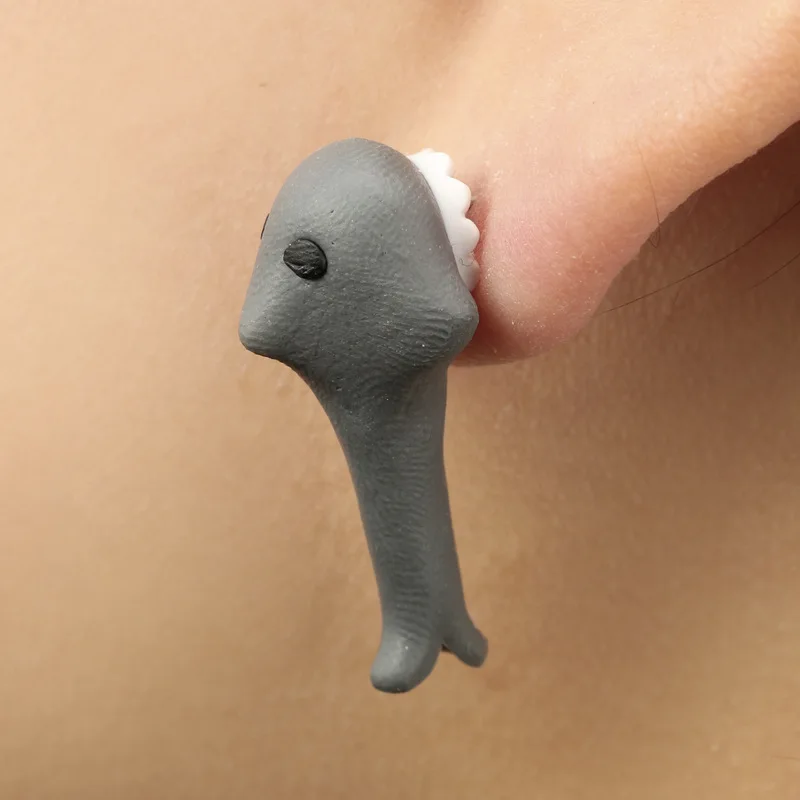 1 Pair Hot Sale Cute 3D Cartoon Shark Ear Studs Soft Polymer Clay Animal Earrings for Women Piercing Jewelry Handmade BijouxDL13 | Украшения