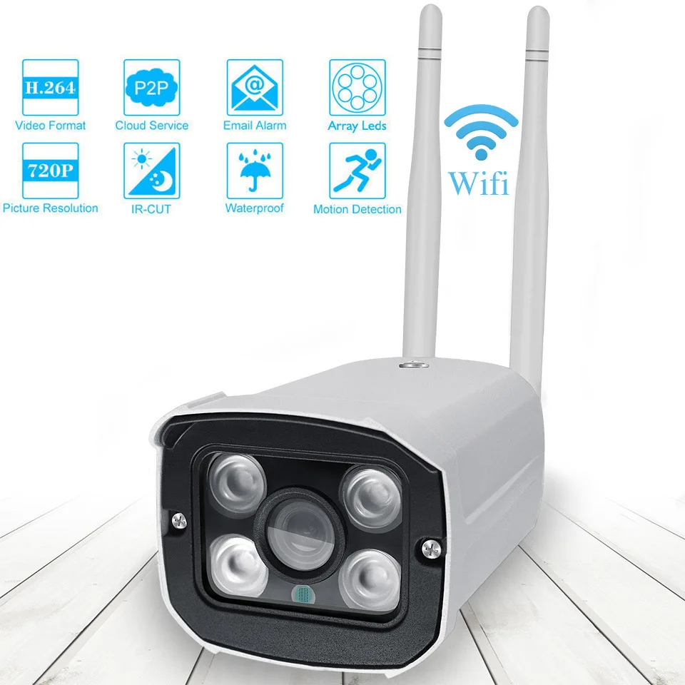 IP Camera 720p HD Wifi Wireless Night Vision TF Card Slot Outdoor Waterproof Mini Bullet Security CCTV Cameras IP Camera 720p HD Wifi Wireless Night Vision TF Card Slot Outdoor Waterproof Mini Bullet Security CCTV Cameras