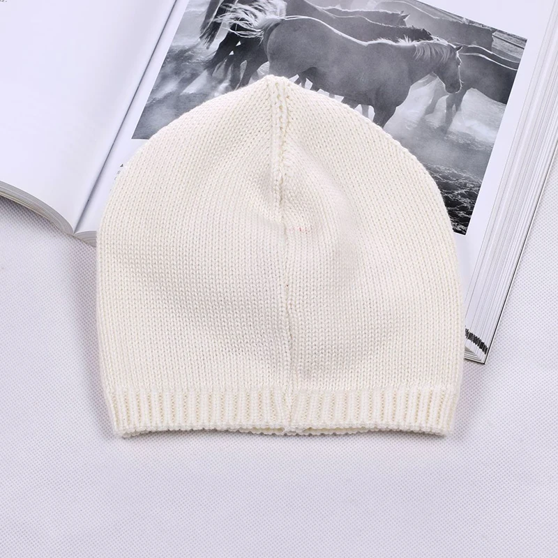 Bow Pattern Baby Girls Beanies Hat Thicken Warm Winter Sukll Cap Knitted Cotton Bonnet Single Layer Earflap Hat Boneless Comfortable (3)
