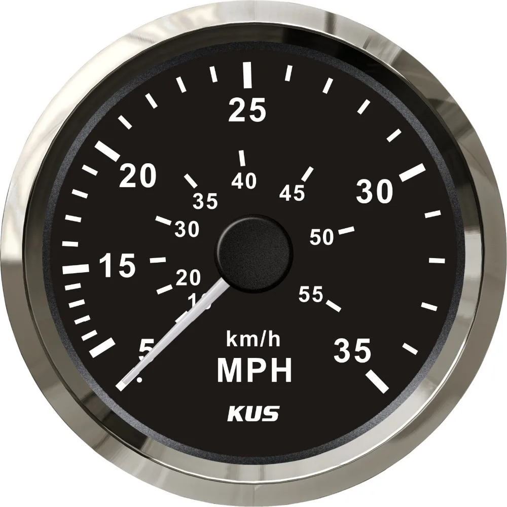 Top quality!!! KUS Gauges 85mm speedometer speedo gauge 0 35MPH black