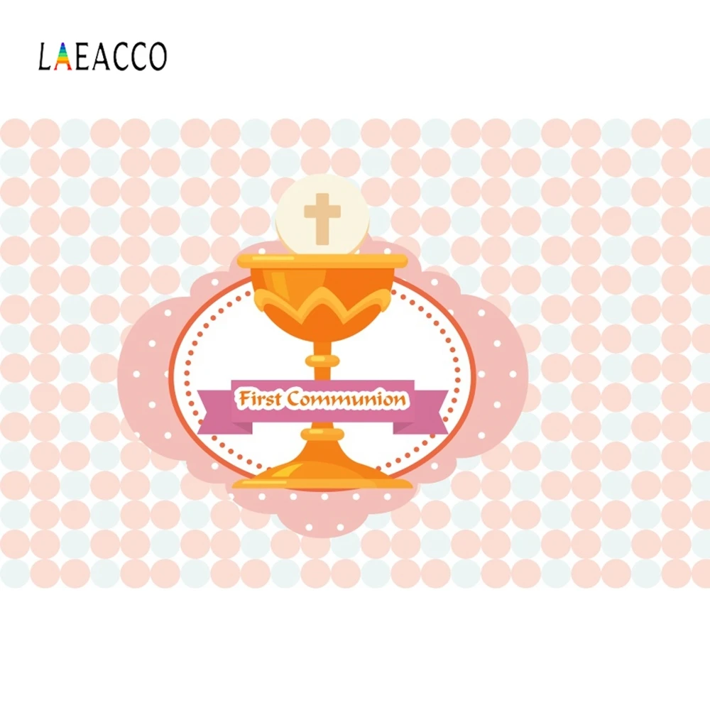 

Laeacco Cartoon God Bless Communion Party Portrait Photography Background Customized Photographic Backdrops For Photo Studio