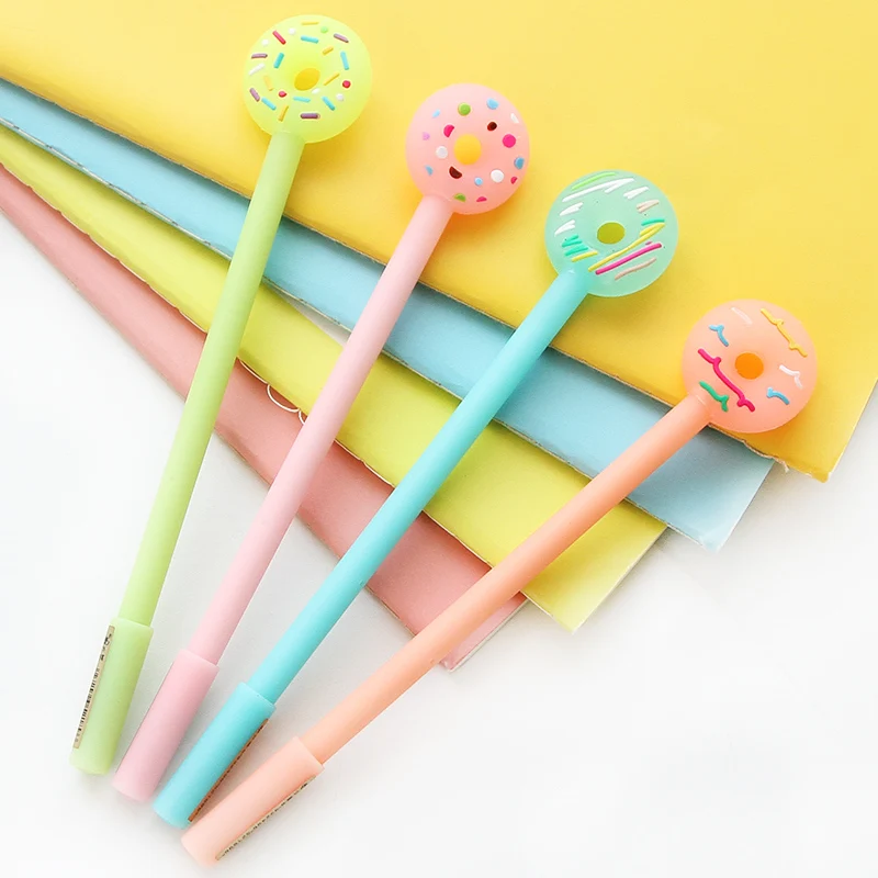 Корейская канцелярская Мода карамельный Цвет гелевая ручка пончики милые ручки для детей