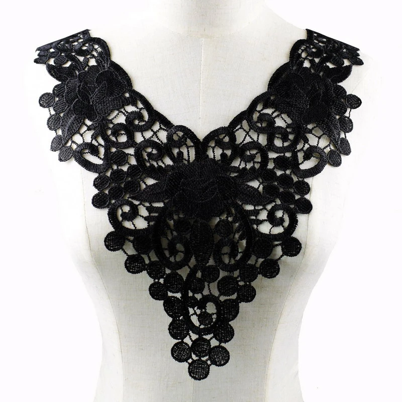 1pc Flower Venise Lace Applique Collar Neckline DIY Fabric Sewing Accessories 1pc Flower Venise Lace Applique Collar Neckline DIY Fabric Sewing Accessories