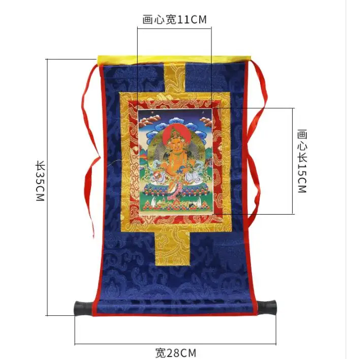 Буддийские поставки#40 см Thang-ga Thangka# эффективная защита# Тибетский буддизм Будда подвесная картина- Thangka