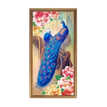 

Animal Peacock Design DIY 5 D Magic Cube Diamond Embroidery Rhinestone Pasted Diamond Painting Cross Stitch Tool