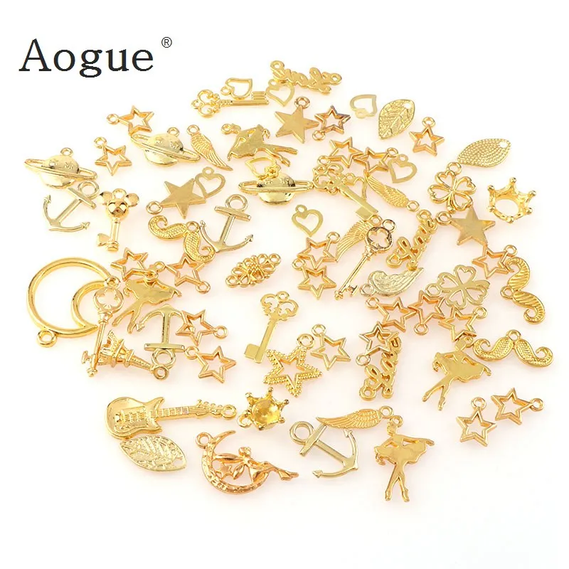 20pcs/lot Mini Mixed Golden Metal Floating Charms Handmade DIY European