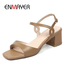 ENMAYER New Cool High Quality Women Heeled Sandals Shoes Women Size 34-39 Summer Open toe Buckle strap Woman Casual Shoes WHY04 ENMAYER New Cool High Quality Women Heeled Sandals Shoes Women Size 34-39 Summer Open toe Buckle strap Woman Casual Shoes WHY04