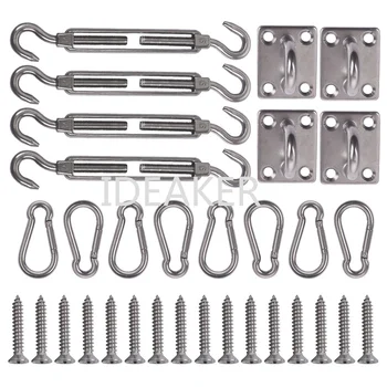 

6 Inch 304 Stainless Steel Sunrise Installation Complete Hardware Kit for Sun Shade Sail Super Heavy Duty with Screws