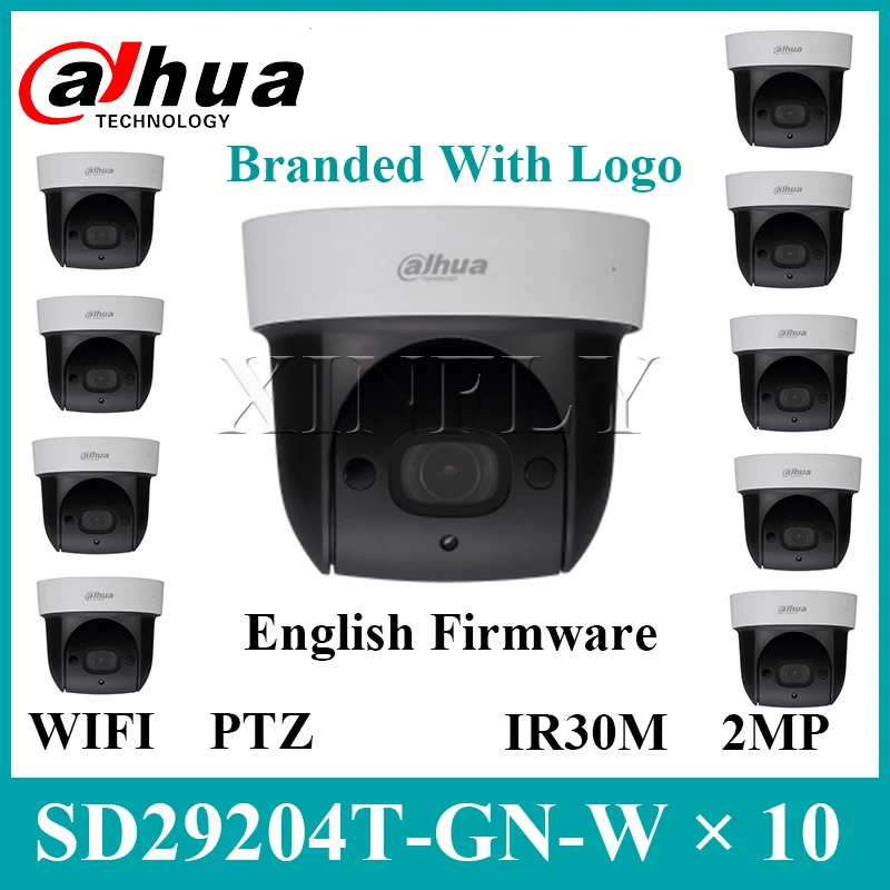 10 шт./лот Dahua оригинальный SD29204T-GN-W 2MP 4x ИК PTZ сетевая Камера английский прошивки
