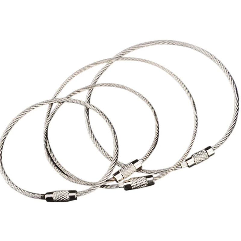 5pcs/lot Outdoor Camping Edc gear Multifunctional Wire Rope Key Ring &amp Stainless Steel Chain Tool | Спорт и развлечения