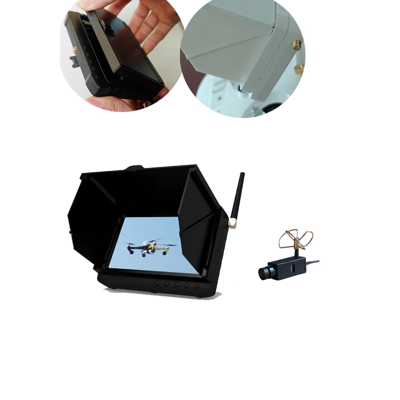 

5.8g Wireless Mini Fpv Camera with 5 Inch Fpv Monitor DVR (Long distance transmit, good audio and video)