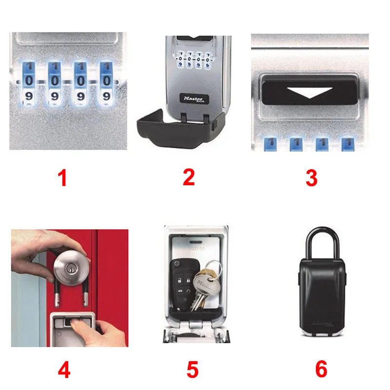 Lock ao ar Chave de Segurança Caixa de Armazenamento Organizador de Segurança Master Livre Chaves Cadeado Light up Mostradores Senha Bloqueio Gancho Caixas Uso 9 Cheap Cofres