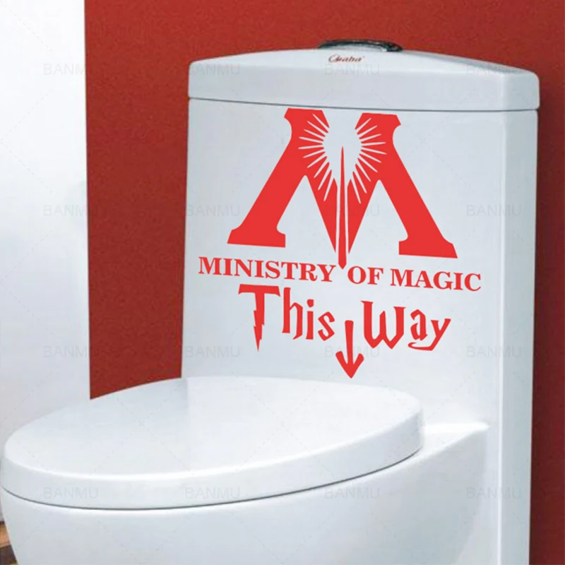 

Removable Toilet sticker Minitry of Magic Bathroom Decoration Stickers DIY Personalized Wall Art Sticker