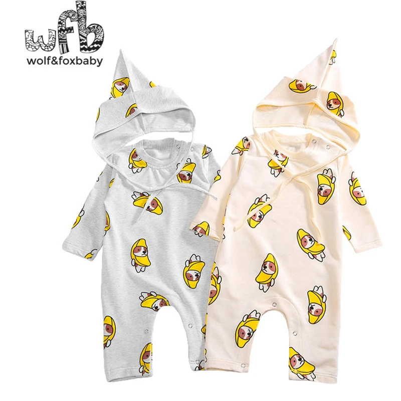 

Retail 0-12months long-sleeves baby cotton dresses newborn children climb clothing printing cartoon jeans