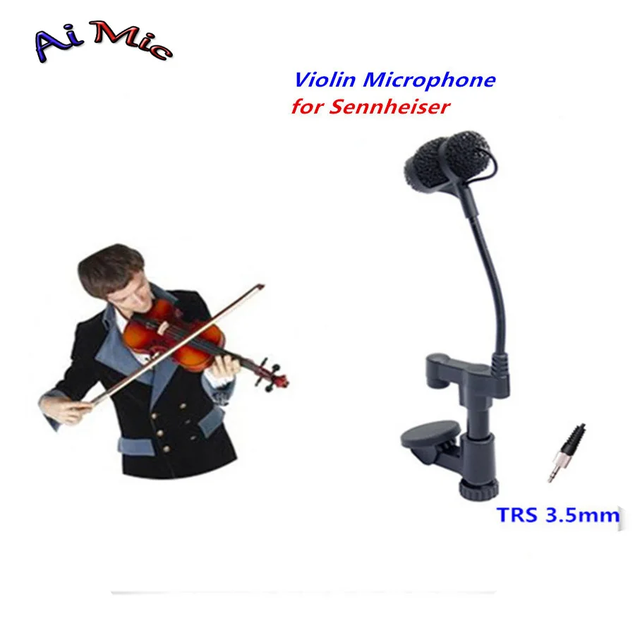 

Top Gooseneck Instrument Microphone Music Violin Microfone Transmitter with TRS 3.5mm Jack for Sennheiser Wireless System Mic