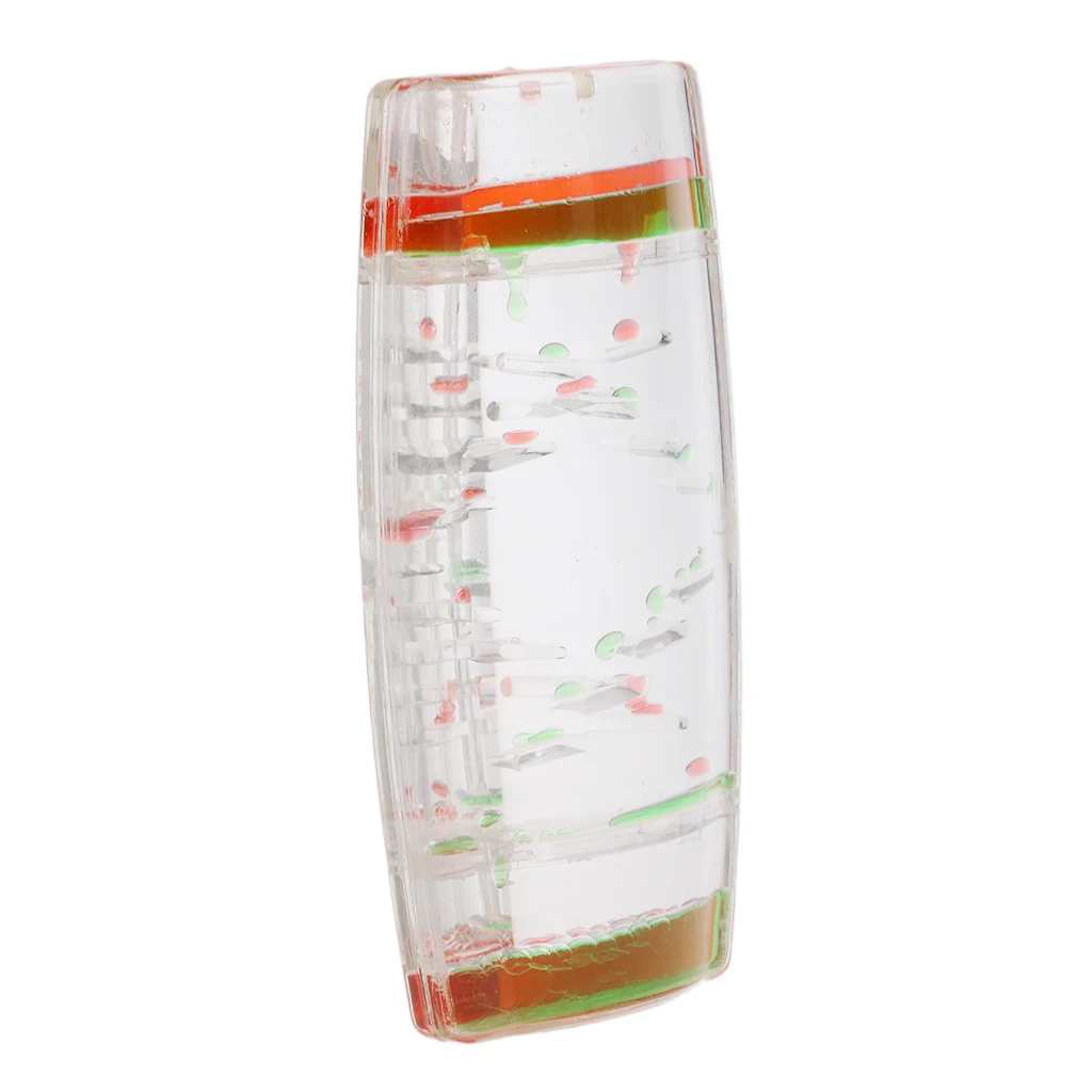 Acrylic Creative Square Floating Oil Liquid Bubbler Motion Timer Hour Glass Ladder for Kids Children Novelty Gift