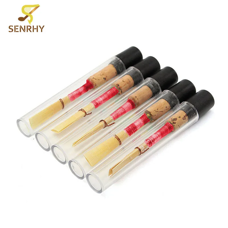 

SENRHY 5Pcs Red Handmade Pro Apprentice Oboe Reeds Soft Cork Reed for C Oboe + Case Woodwind Instruments Parts Accessories Hot