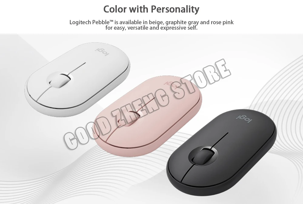logitech галька Bluetooth Мышь Син энд светильник бесшумные мыши Портативный современный красочный черного/серого/розового цвета
