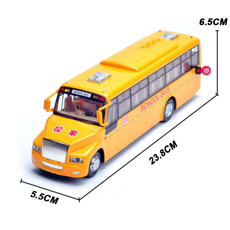 23.8cm School Bus 1:50 Scale Diecast Metal Alloy Pull Back Car Model Yellow Toy 