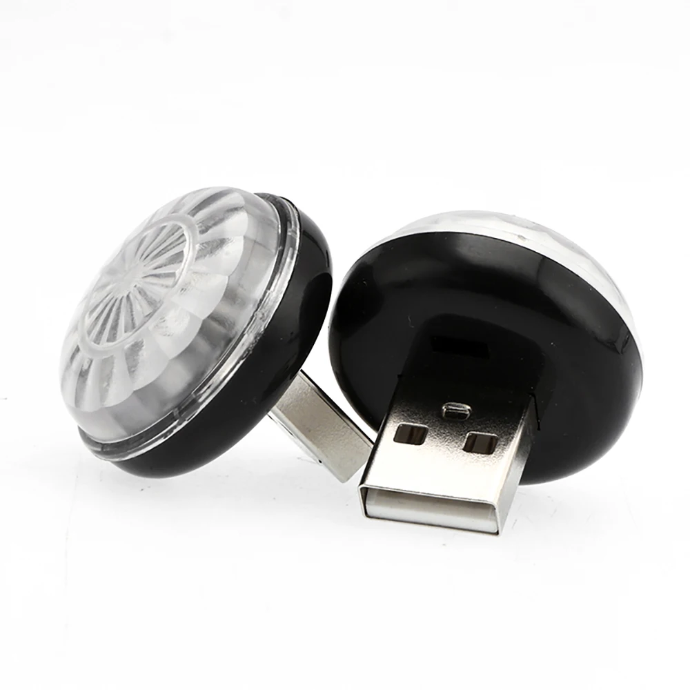 

Led USB Car Atmosphere Light 5V RGB Mini Romantic 3W Holiday Lights DJ Music Sound Lamp For USB-C Phone Surface Decorative Lamp