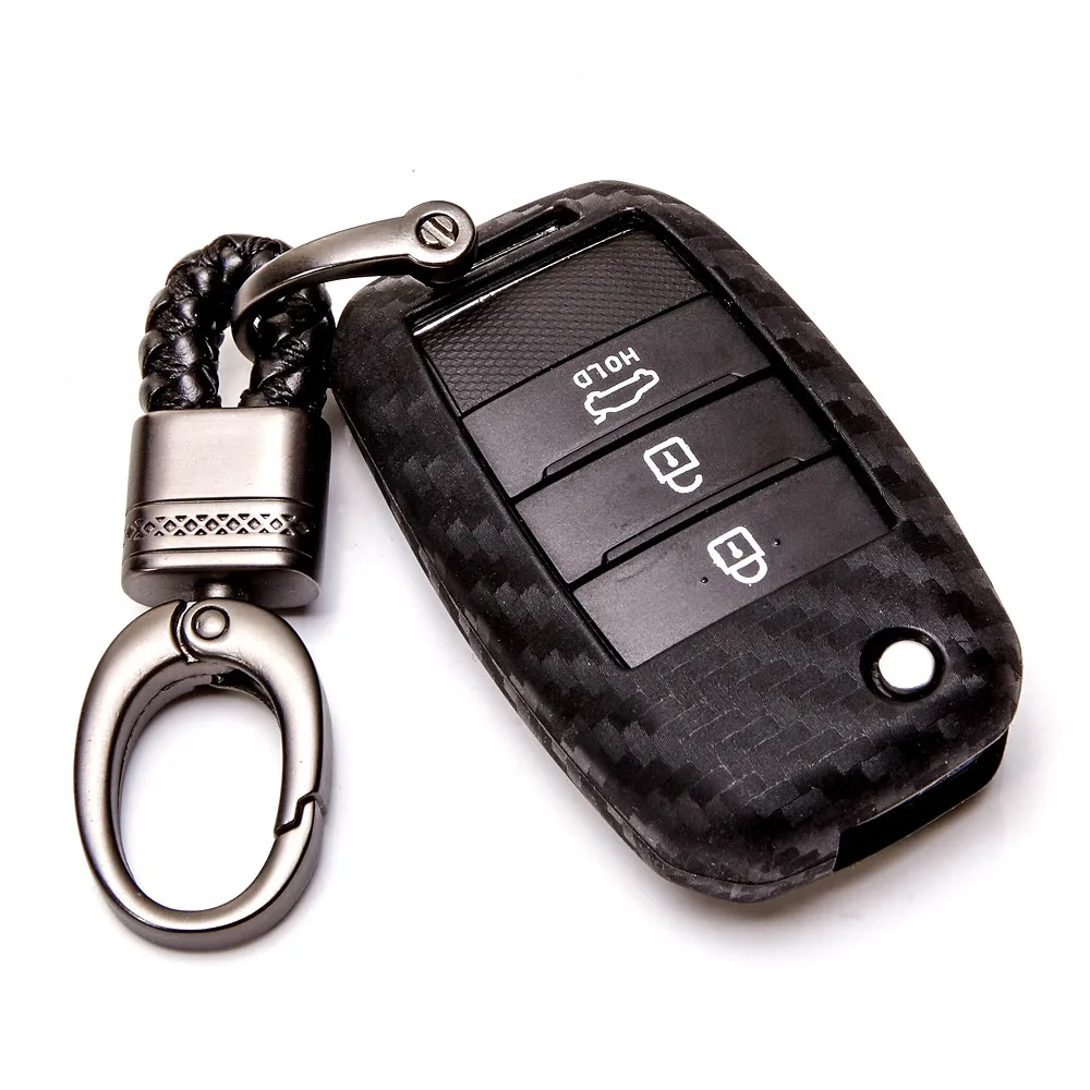 Карбоновый чехол для ключей автомобиля Защита KIA Sid Rio Soul Sportage Ceed Sorento Cerato K2 K3 K4 K5