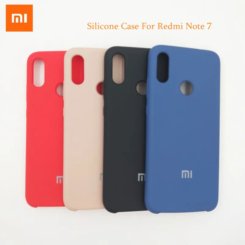

Original XiaoRedmi note 7 pro case cover Liquid Silicone Ultra Thin Soft Protective coque shell For Red mi Note 7 &Side Button