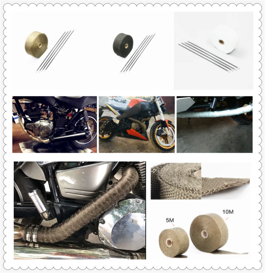 5 м и 10 м мотоциклетная выхлопная труба изоляционная лента ...