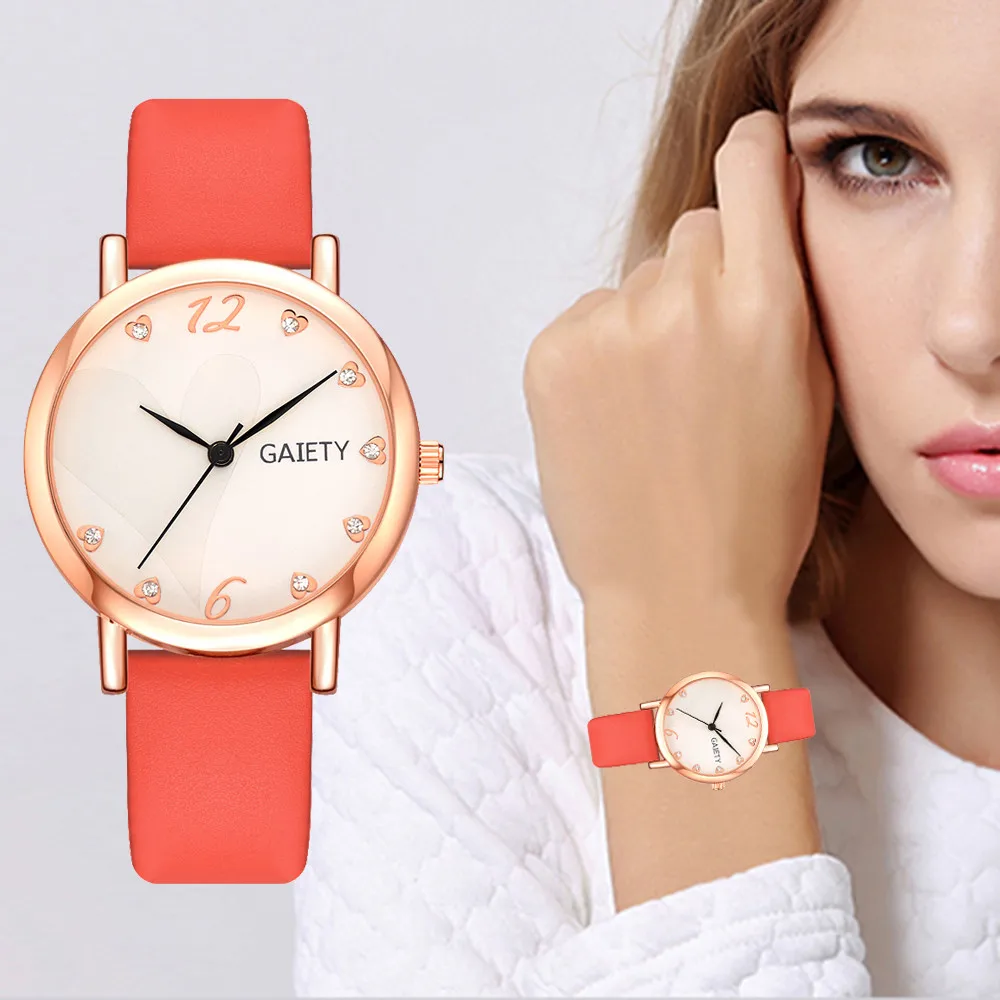 

GAIETY Analog Quartz Round Wrist Watch New Famous Women Fashion Leather Band Watches relogio feminino clock reloj mujer watch