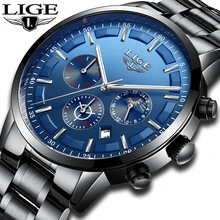 Relogio Masculino 2018LIGE Mens Watches Top Brand Luxury Military Sport Watch Men Fashion Stainles Steel Waterproof Quartz Watch