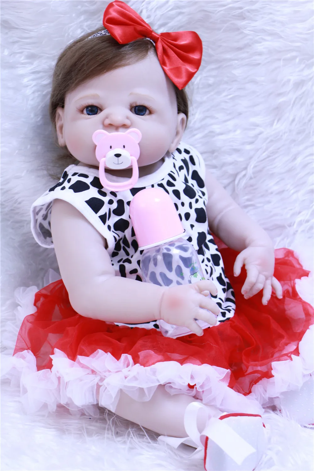 

57cm Reborn Dolls Full Silicone Vinyl 23'' Girl Realistic Reborn Babies Toys bathe birthday Gifts Lifelike Princess Newborn Doll