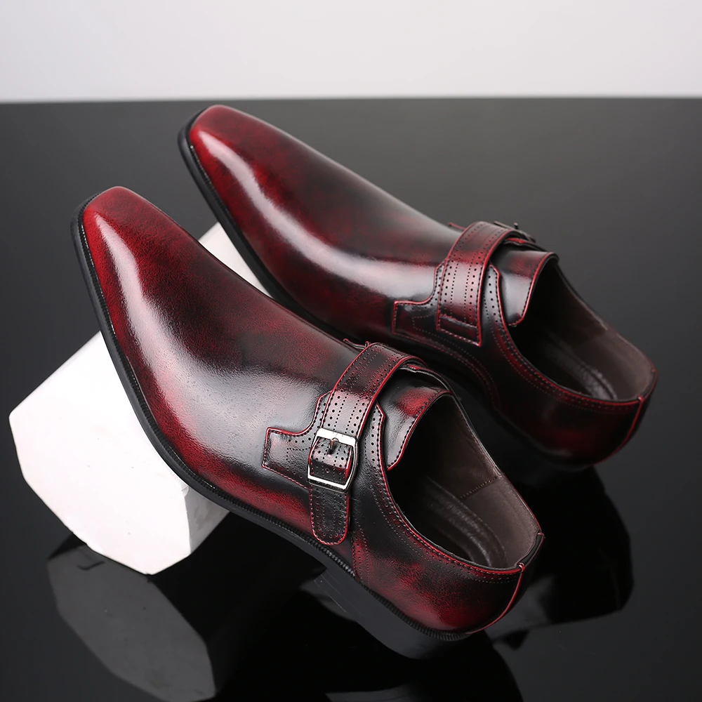 Г. Итальянские модельные туфли высококачественные мужские туфли-оксфорды с закрытым носком, мужские свадебные вечерние туфли мужские дизайнерские туфли на плоской подошве размера плюс 38-48 - Цвет: Red wine